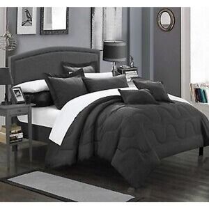 Chic Home Donna 7-Pc. Embellished Deco Comforter Set - FULL / QUEEN - Black